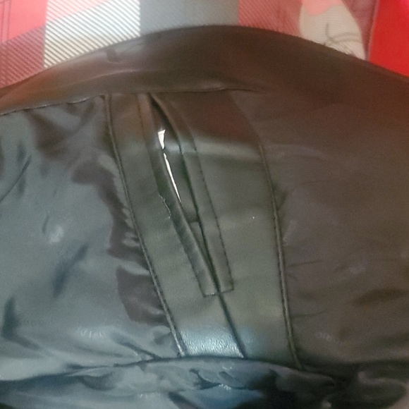 Men's Black faux leather coat - Picture 8 of 9